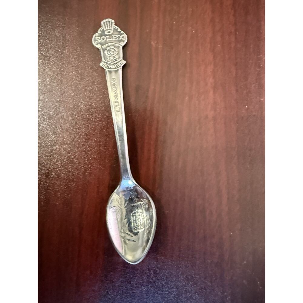 VINTAGE SILVER ROLEX SPOON BUCHERER OF SWITZERLAND LUGANO COLLECTIBLE SOUVENIR